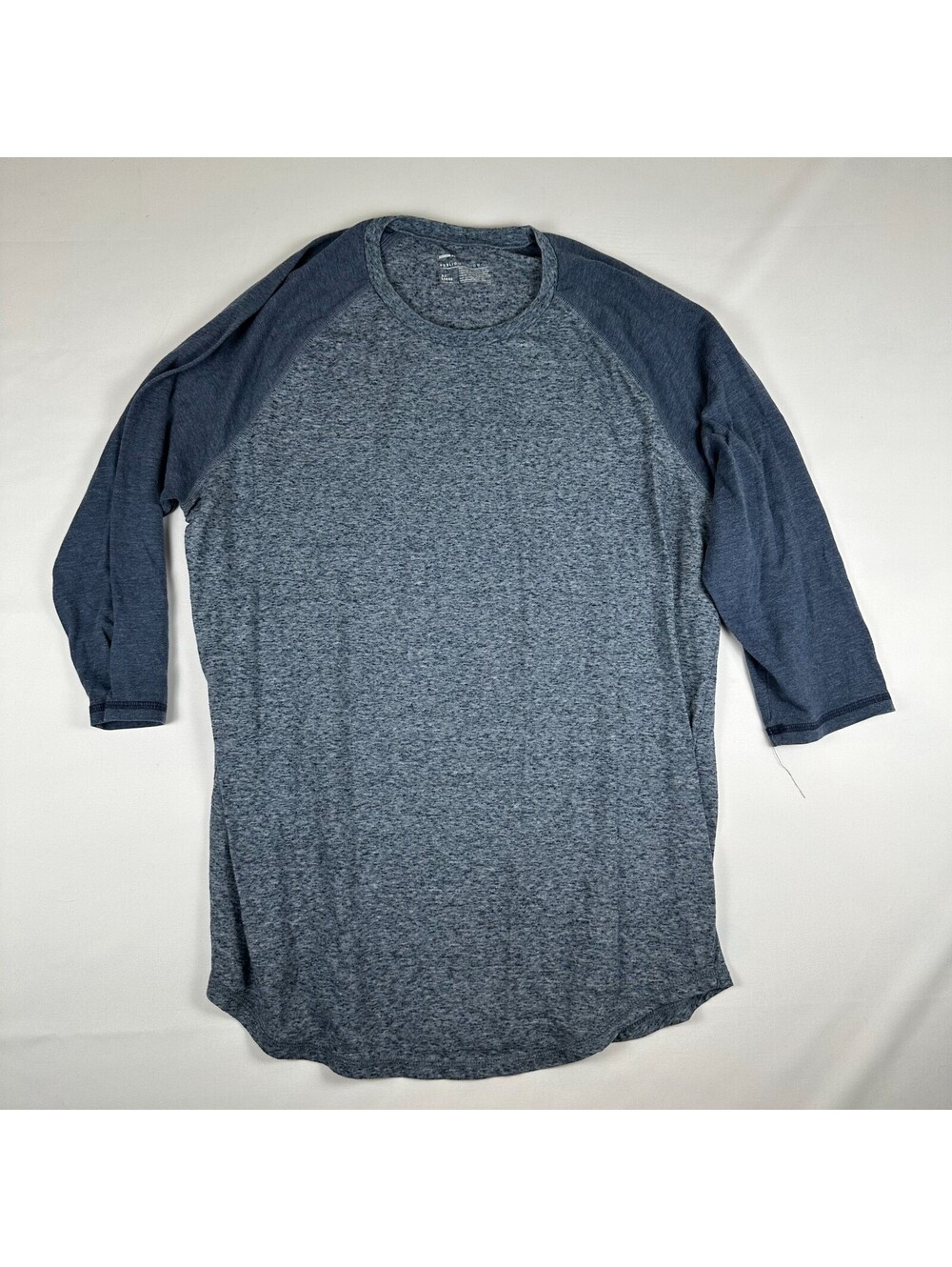 Public Opinion Mens Raglan 3/4 Sleeve Shirt 2XL Gray Navy